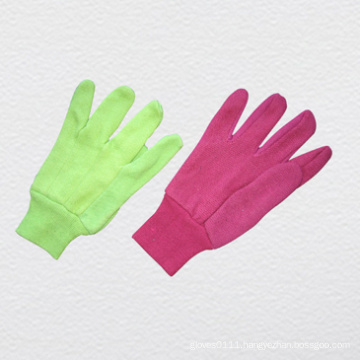 Green Mini Dotted Knit Wrist Cotton Work Gloves (2202. GN)
